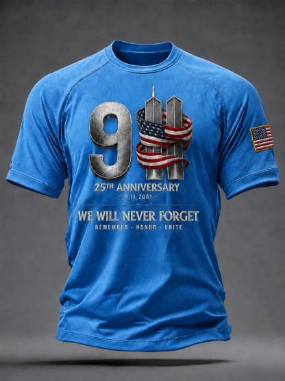 "Never Forget" Men's America Printed Casual short sleeves t-shirt