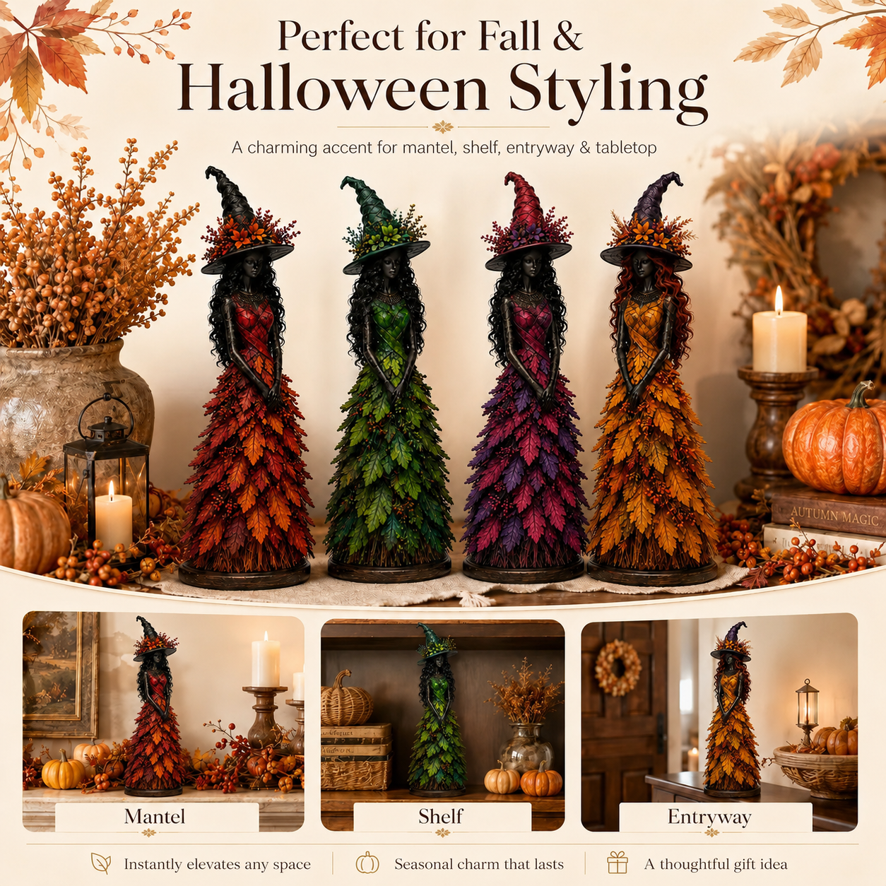 💥LAST DAY 50% OFF - 🧙 Enchanted Autumn Witch Figurine