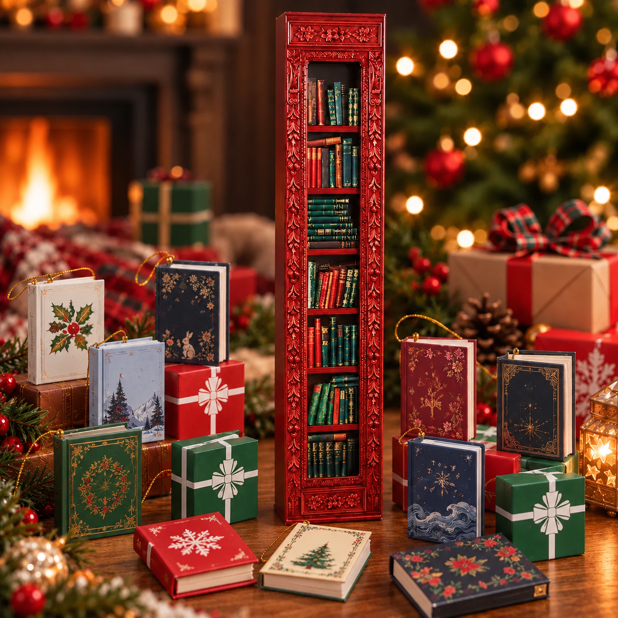 📚 25-Day Christmas Book Advent Calendar with Miniature Book Ornaments