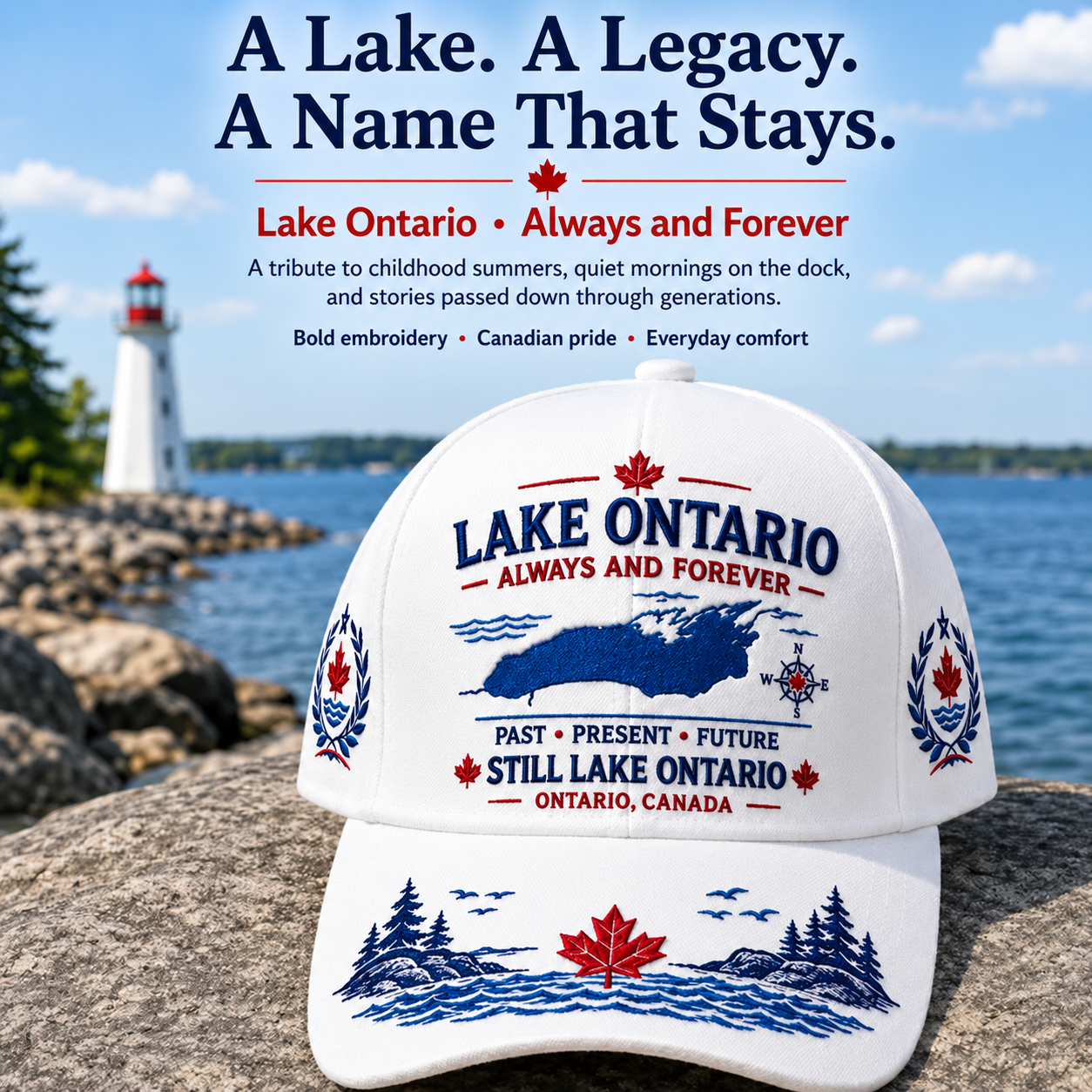 🔥 LAST DAY 50% OFF – 🍁 Lake Ontario Always And Forever Baseball Cap