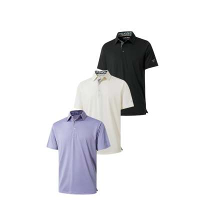 Men‘s Floral Collar Polo Shirt – Anti-Wrinkle Stretchy Arm-Enhancing Short Sleeves