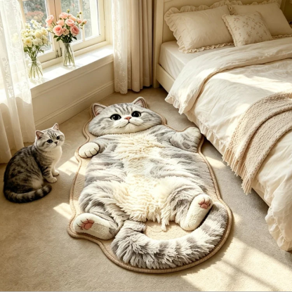 Chubby Tabby Cat Shaped Rug 🐱🤎