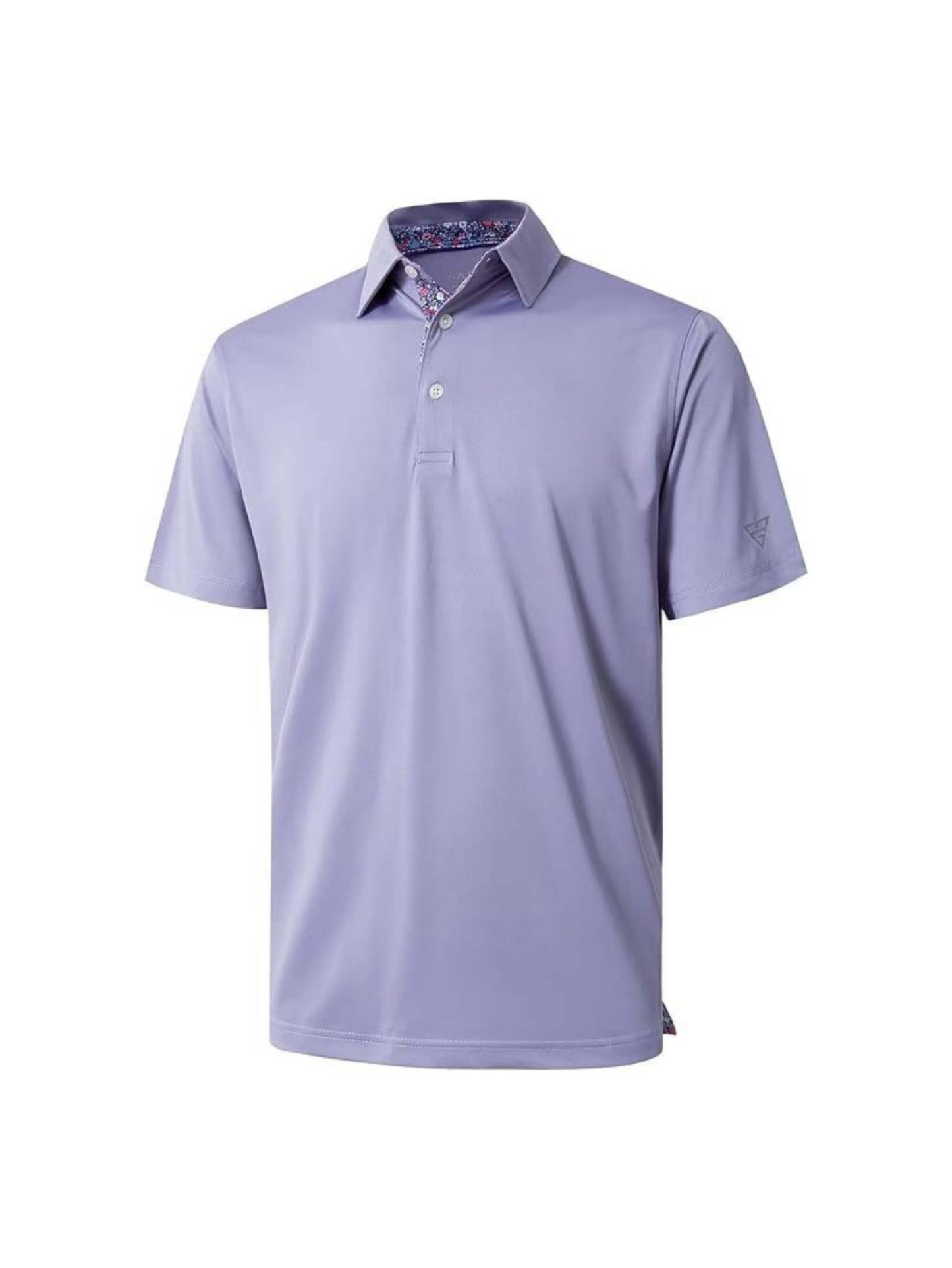 Men‘s Floral Collar Polo Shirt – Anti-Wrinkle Stretchy Arm-Enhancing Short Sleeves
