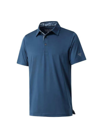 Men‘s Floral Collar Polo Shirt – Anti-Wrinkle Stretchy Arm-Enhancing Short Sleeves