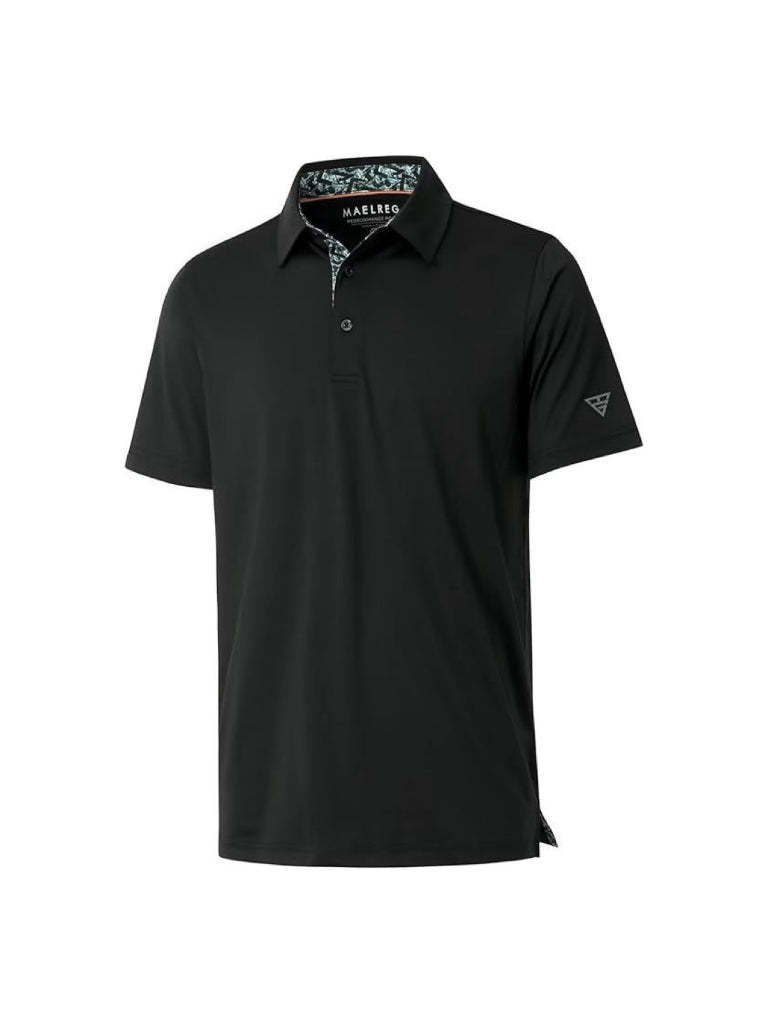 Men‘s Floral Collar Polo Shirt – Anti-Wrinkle Stretchy Arm-Enhancing Short Sleeves