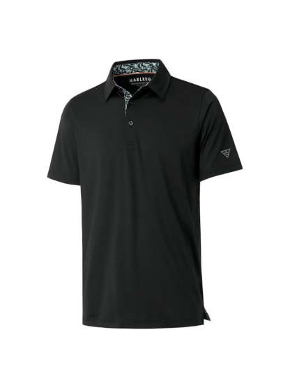 Men‘s Floral Collar Polo Shirt – Anti-Wrinkle Stretchy Arm-Enhancing Short Sleeves