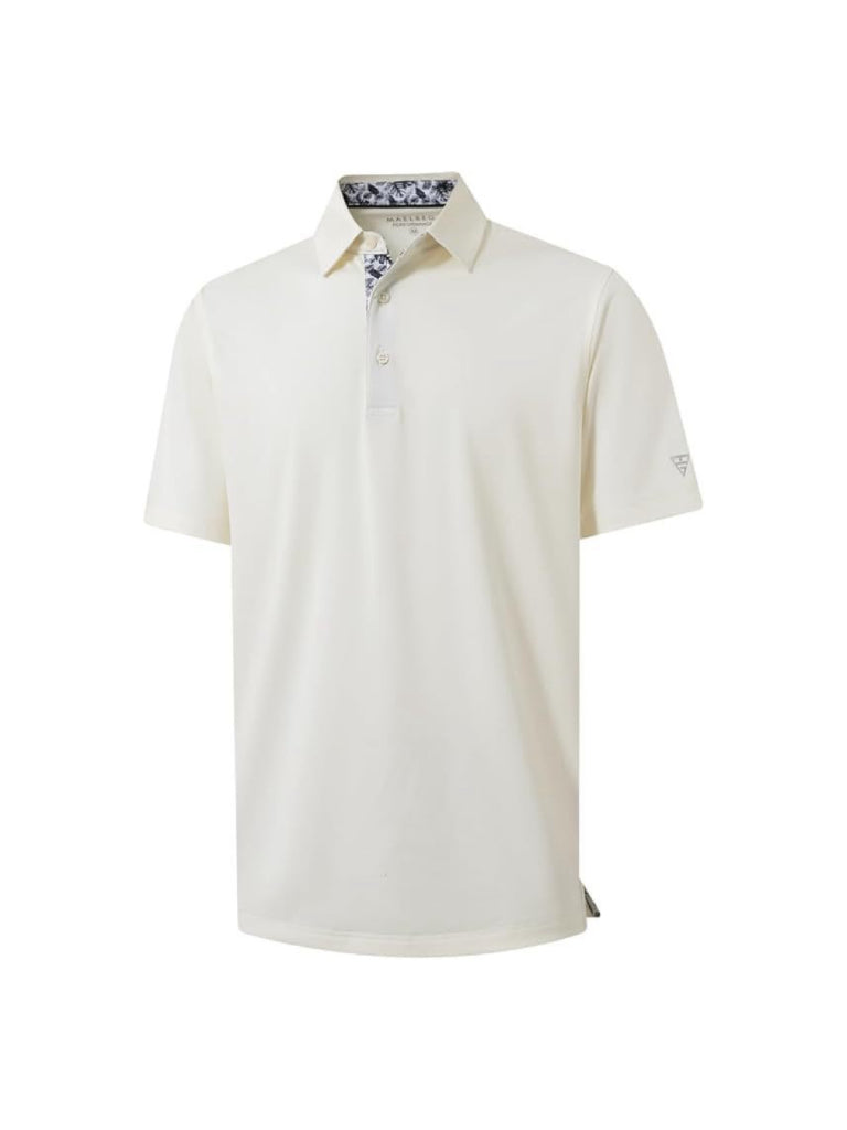 Men‘s Floral Collar Polo Shirt – Anti-Wrinkle Stretchy Arm-Enhancing Short Sleeves