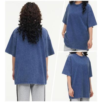 4 Pack Oversized Tshirts for Men Gym Vintage Heavyweight T Shirts Cotton Workout Acid Wash Baggy Tees