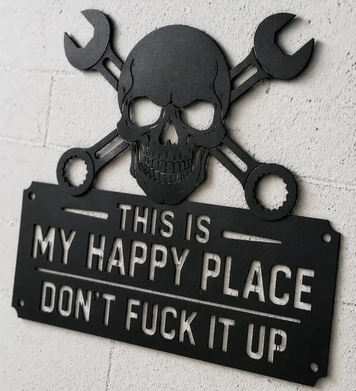 💀🔧This Is My Happy PlaceMetal Wall Art Sign