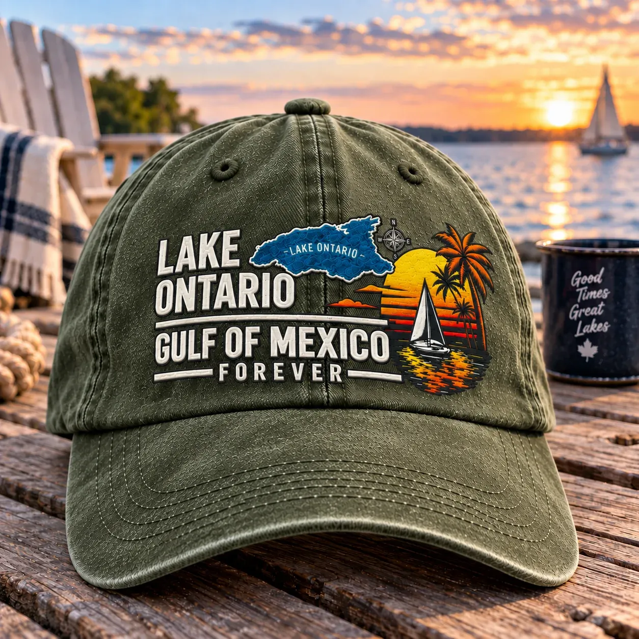 🔥 Lake Ontario & Gulf Forever Vintage Baseball Cap 🌊 
