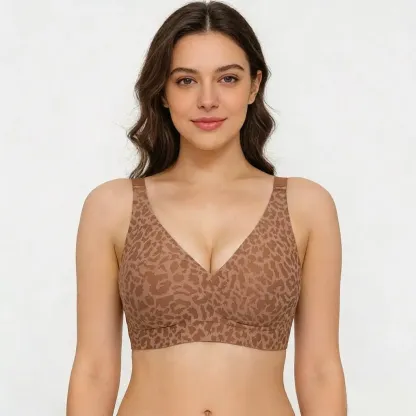 🏆🔥Super Firming Leopard Print Jelly  Bra | Women Wirefree Bras 👍No More Sagging Breasts