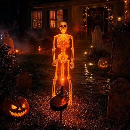 💀 Solar Skeleton Yard Stake