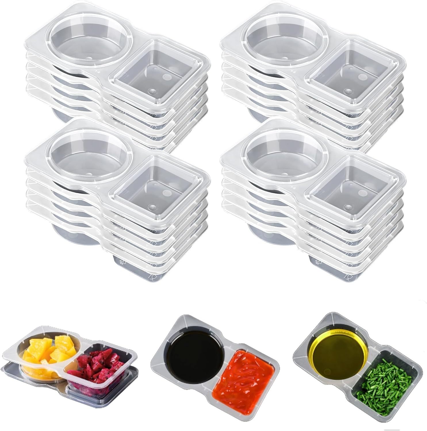 Double Compartment Condiment Containers