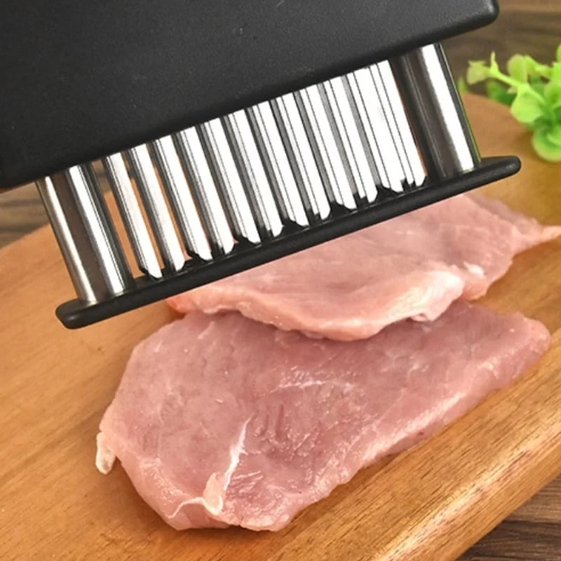 Meat Tenderizer with 48 Stainless Steel Blades – Tenderizing Steak, Chicken, Beef, Fish, and Pork