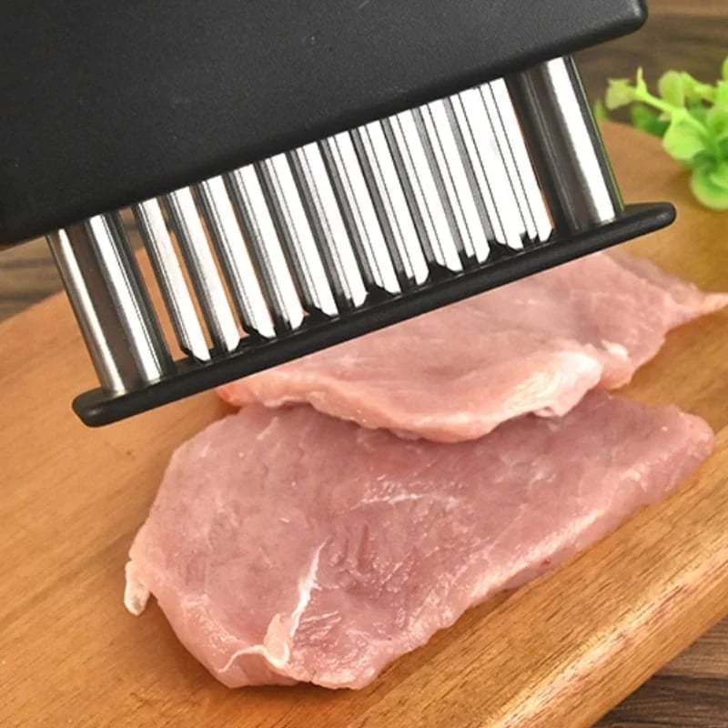 Meat Tenderizer with 48 Stainless Steel Blades – Tenderizing Steak, Chicken, Beef, Fish, and Pork