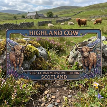 🔥🐂 Highland Cow Commemorative Edition License Plate 🌟