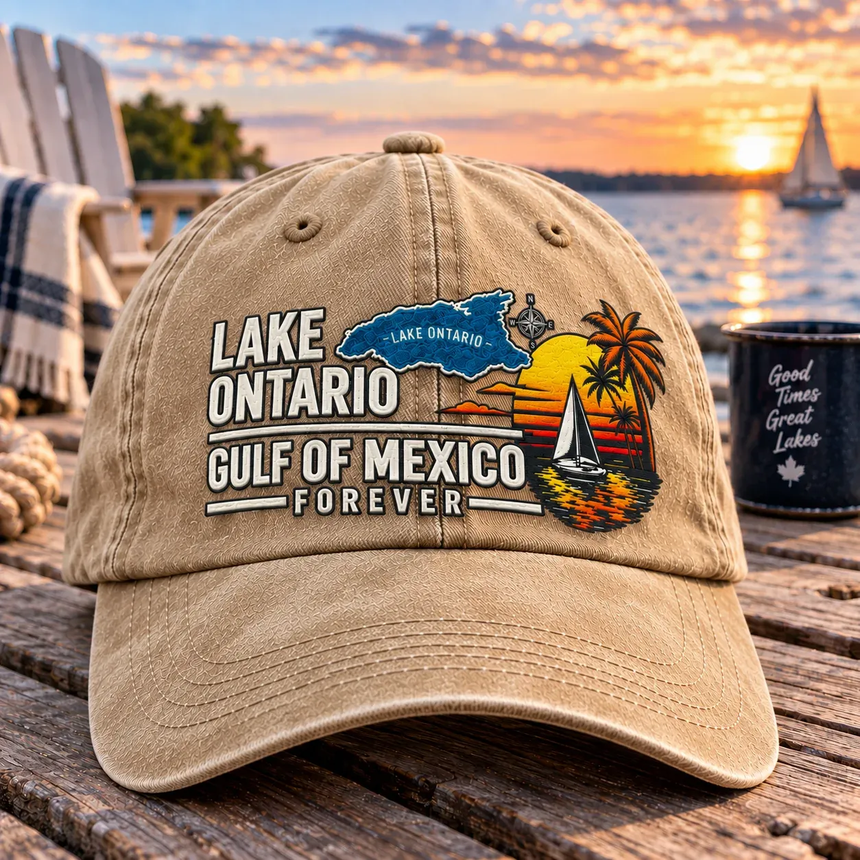 🔥 Lake Ontario & Gulf Forever Vintage Baseball Cap 🌊 