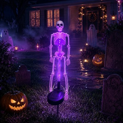 💀 Solar Skeleton Yard Stake