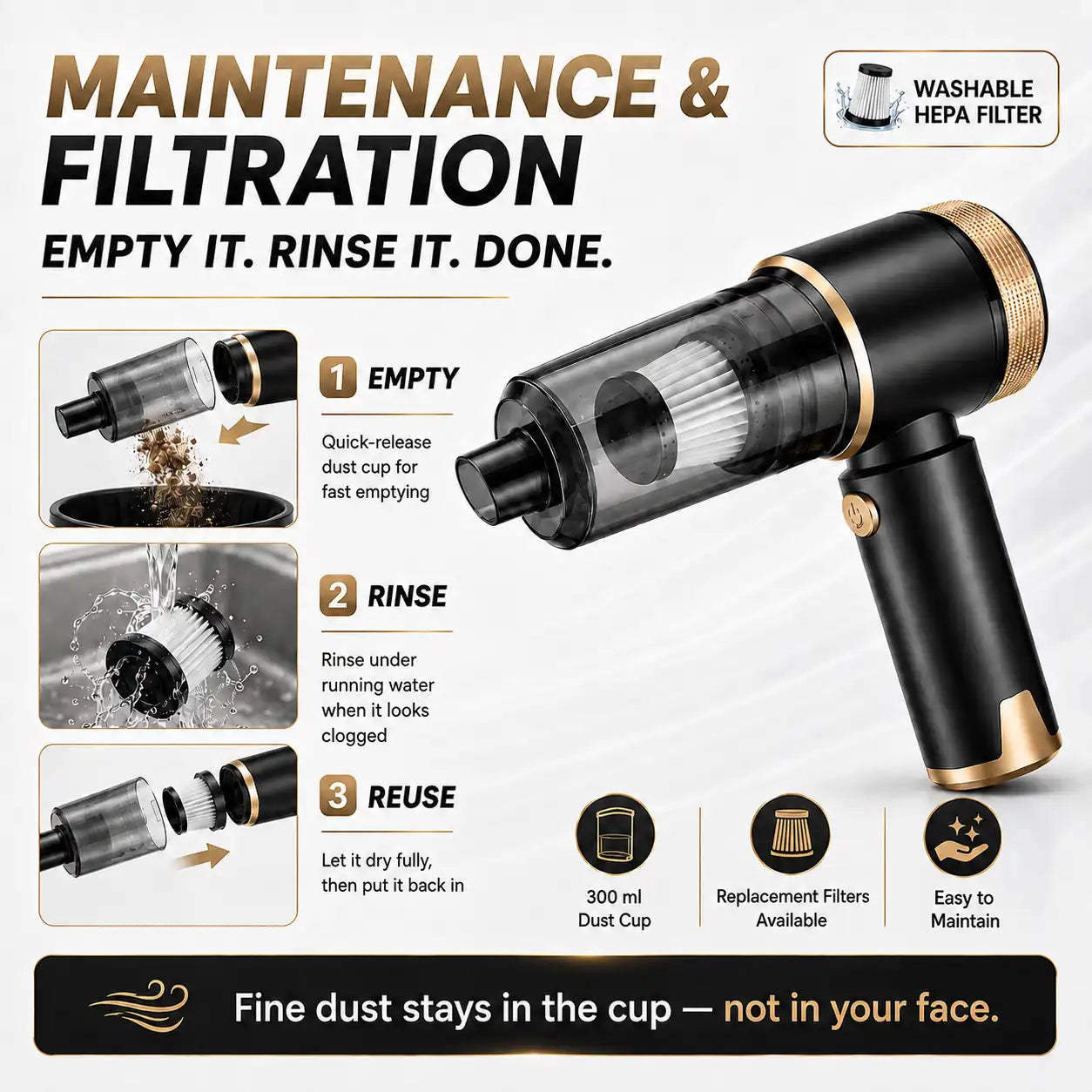 Powerful Cordless Handheld Car Vacuum