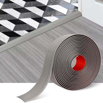 🔥 50% RABATT | Selbstklebende Flexible Bodenübergangsleiste | Langlebiges Weiches PVC | Nahtloser Übergang | Staub- & Wasserresistent | 4 cm & 5 cm 🏠✨