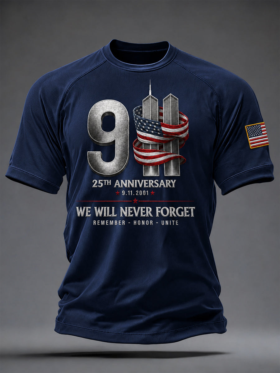 "Never Forget" Men's America Printed Casual short sleeves t-shirt