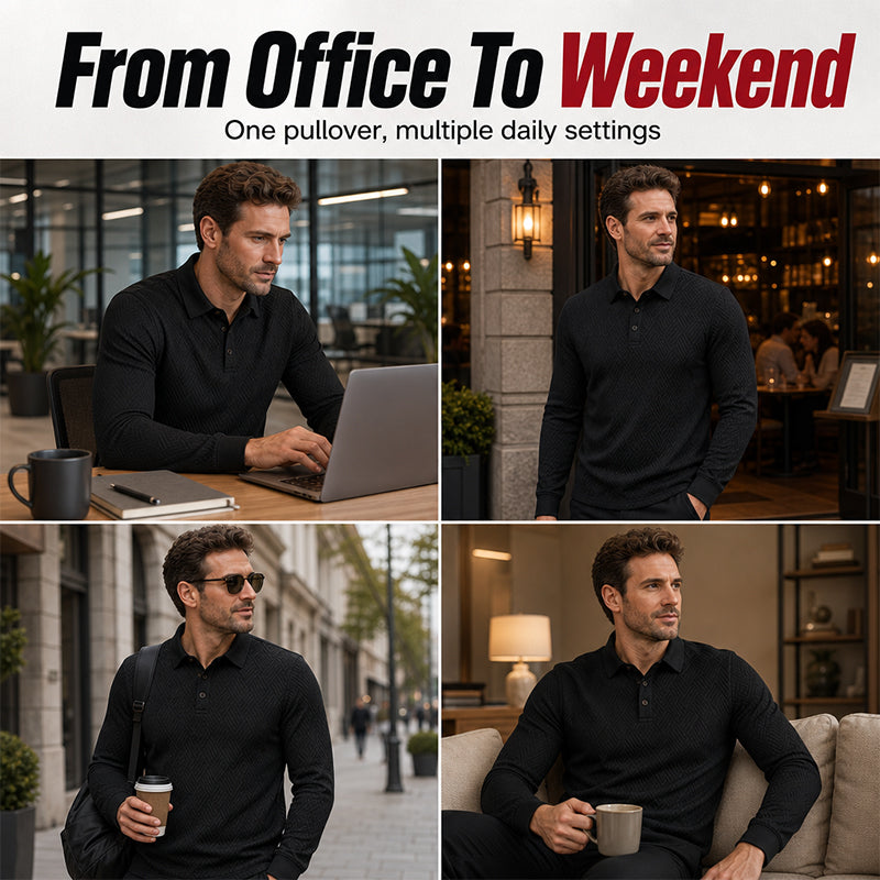 ⏳ Limited Time 50% Off! 💥Men's Textured Long Sleeve Lightweight Sweatshirt✨