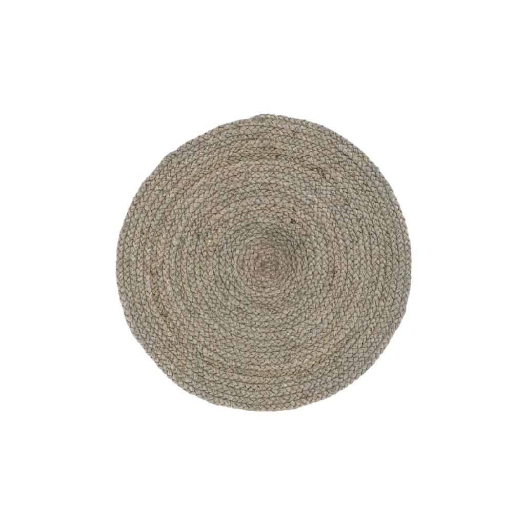 Posavasos redondo de fibra natural trenzada color gris-gokan.xyz