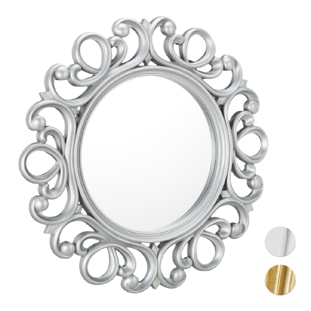 Espejo de pared redondo con marco decorativo clásico-gokan.xyz