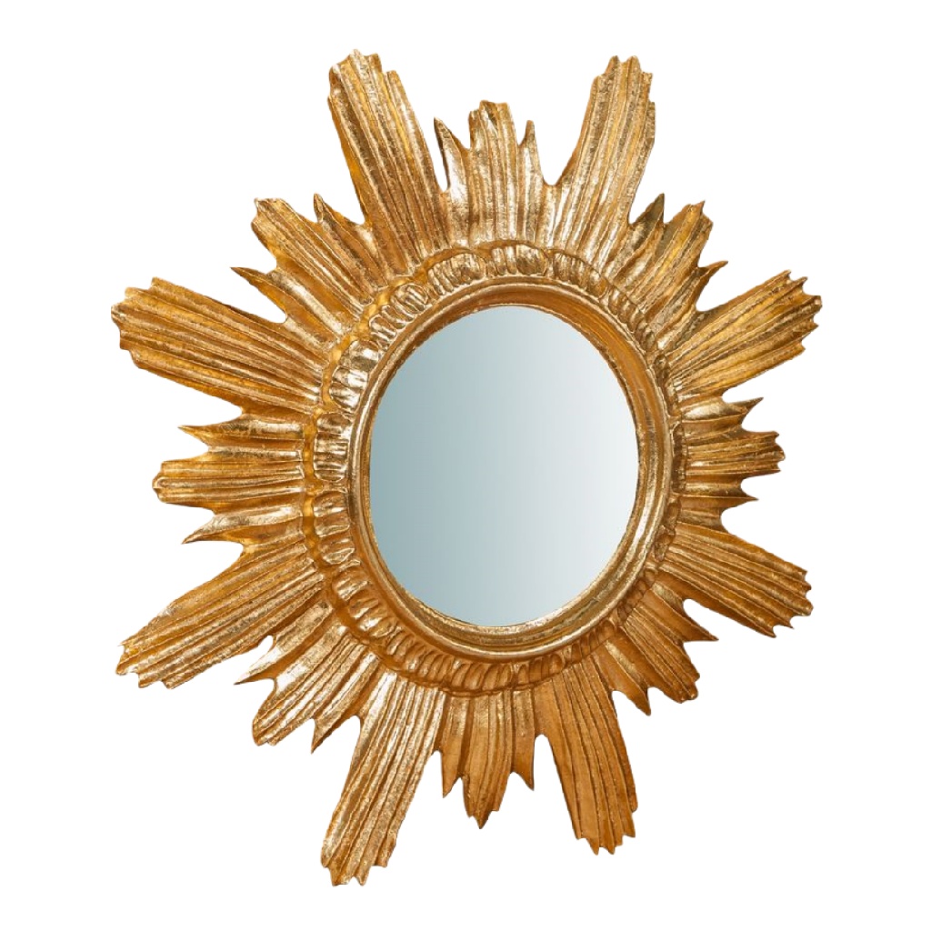 Espejo decorativo tipo sol (sunburst) redondo, marco dorado, para pared-gokan.xyz