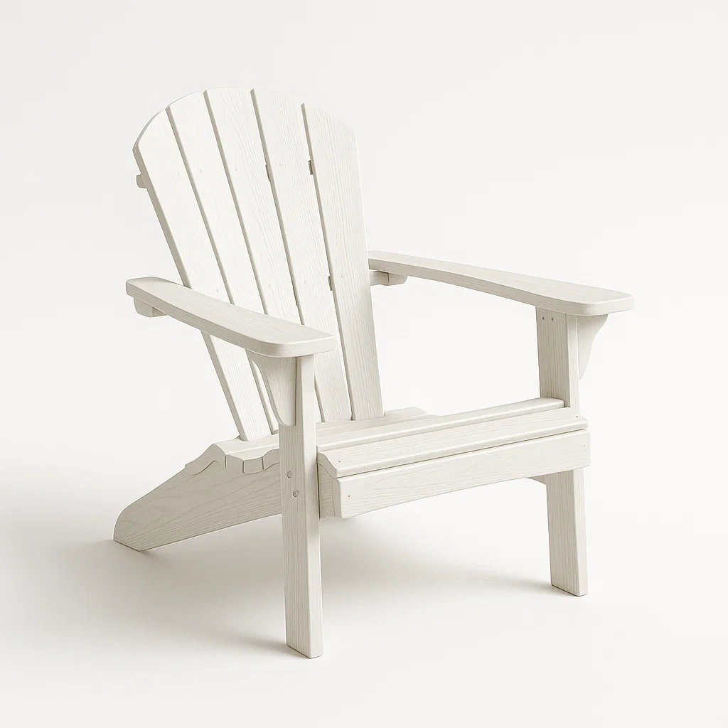 Chaise de jardin en bois blanc avec accoudoirs larges-seatcraftz