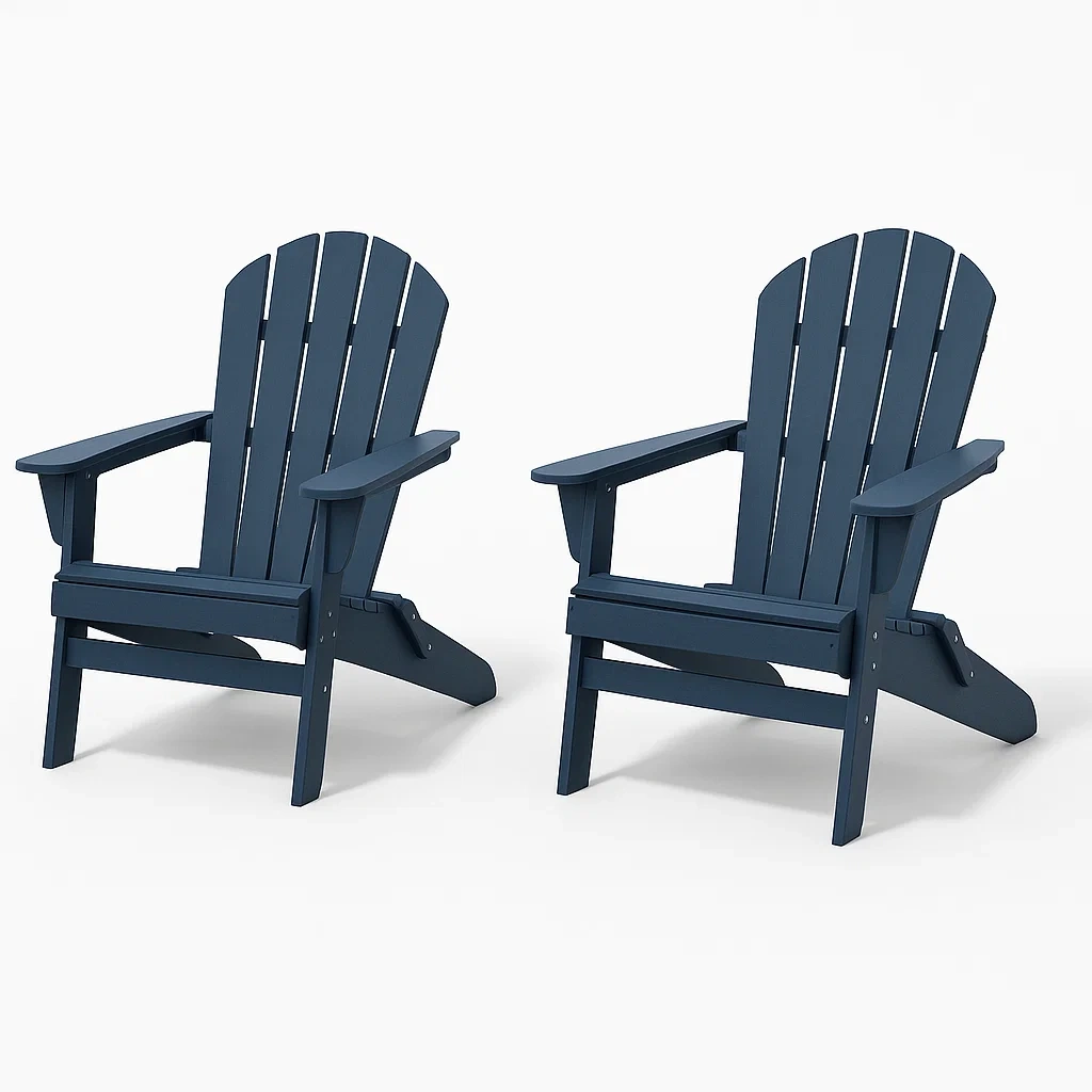Lot de 2 chaises Adirondack en polyéthylène bleu-seatcraftz