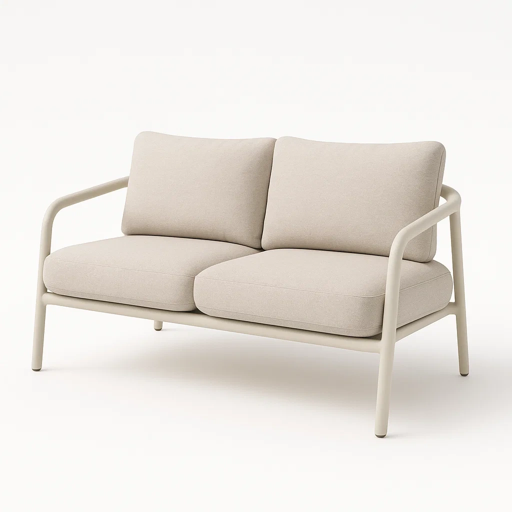 Canapé d'extérieur 2 places aluminium beige-seatcraftz