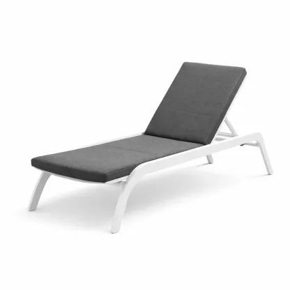 Lettino prendisole in alluminio tessuto grigio regolabile-FURNIGLO