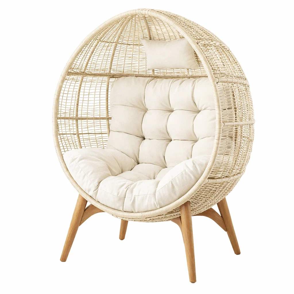 Poltrona in Vimini con Cuscino Imbottito-FURNIGLO