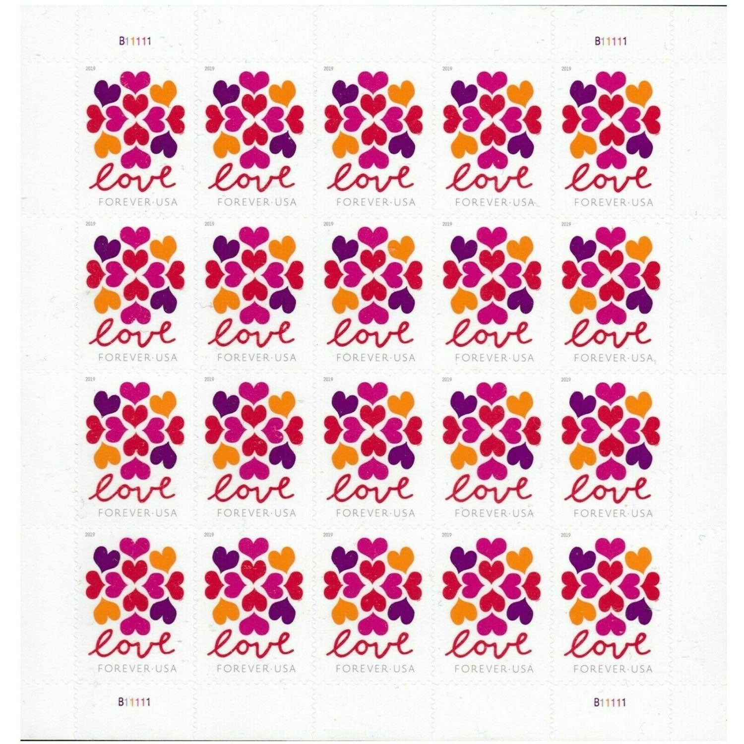 2019 Love Hearts Blossom Forever First Class Postage Stamps image 0