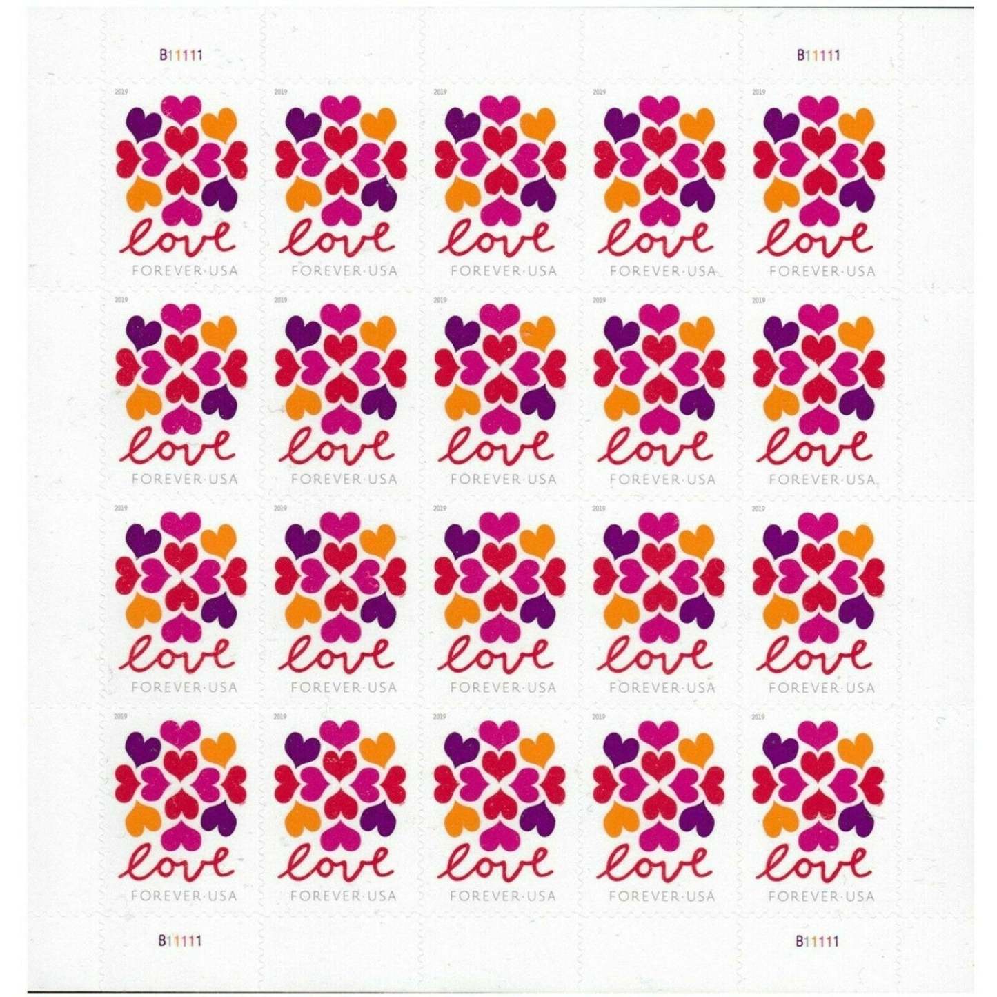 2019 Love Hearts Blossom Forever First Class Postage Stamps image 0