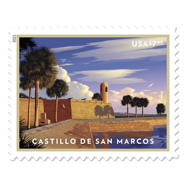 USPS Castillo de San Marcos Priority Mail Postage Stamps image 0