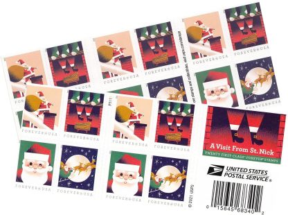 A Visit From St. Nick 2021 USPS Forever First Class Postage Stamps image 0