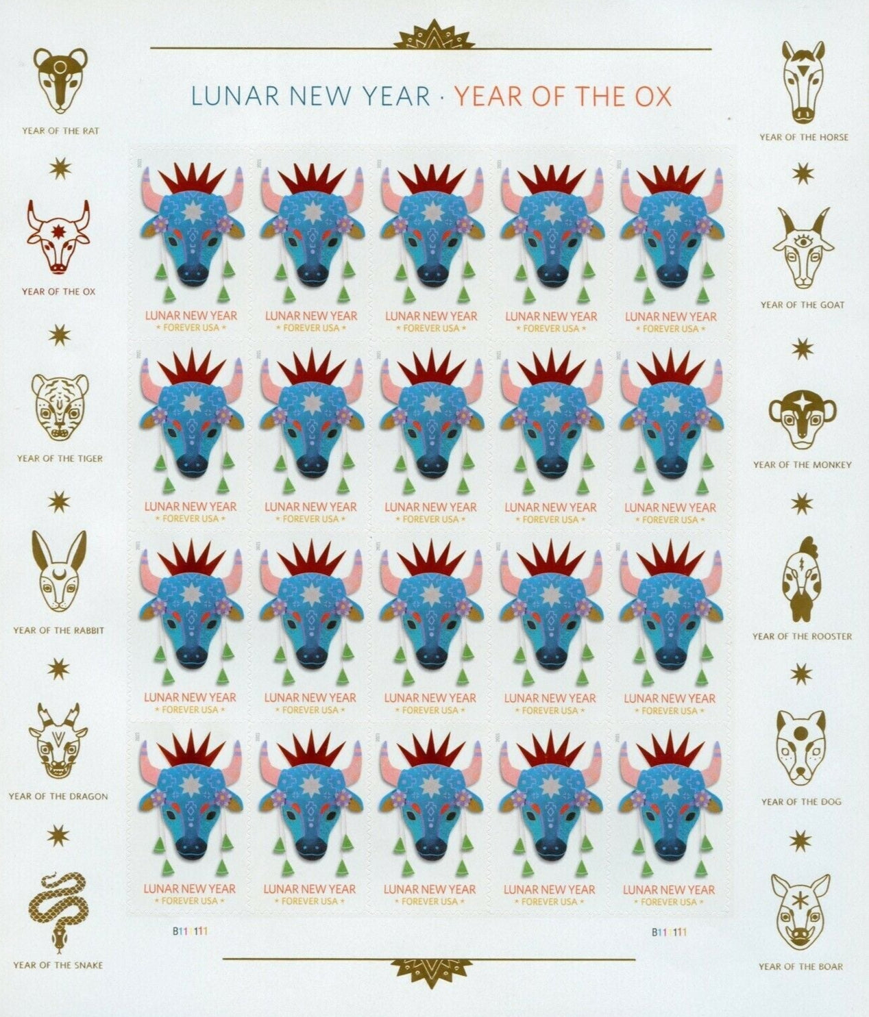 Year of the Ox Stamp Celebrates Lunar New Year Forever First Class Postage Stamps image 0