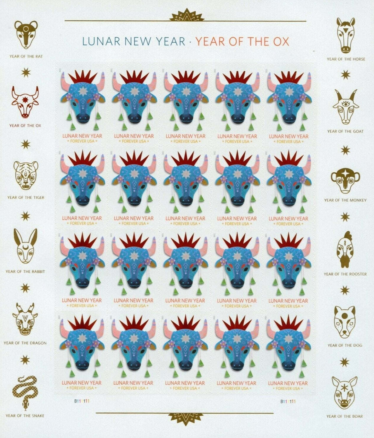 Year of the Ox Stamp Celebrates Lunar New Year Forever First Class Postage Stamps image 0