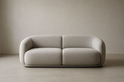 Canapé 2 places gris tissu polyester