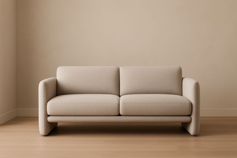 Canapé 2 Places Tissu Beige