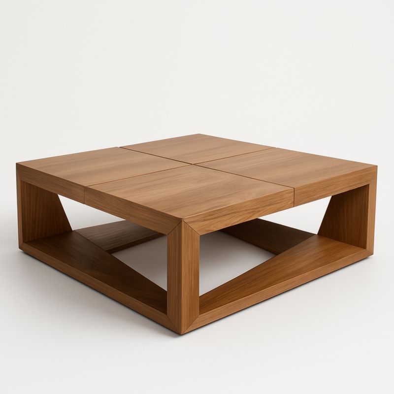 Table basse carrée en bois massif