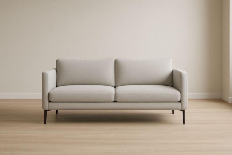 Canapé 2 places tissu polyester beige