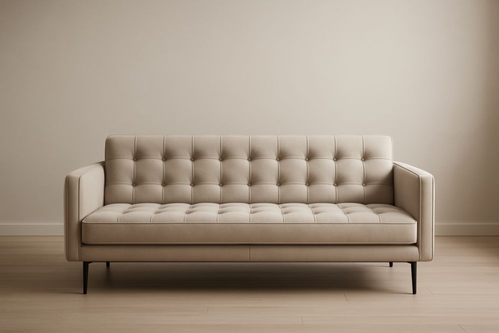 Canapé 2 places en tissu avec pieds en métal