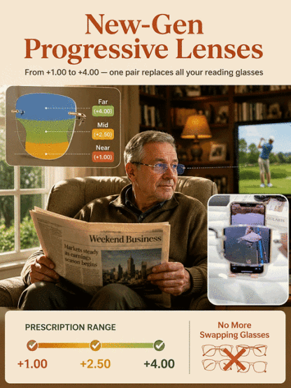 Frameless Business-Style High-Definition Reading Glasses