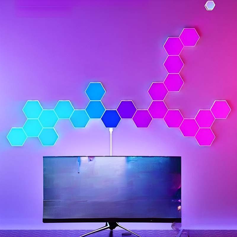 Touch-sensitive hexagonal honeycomb light