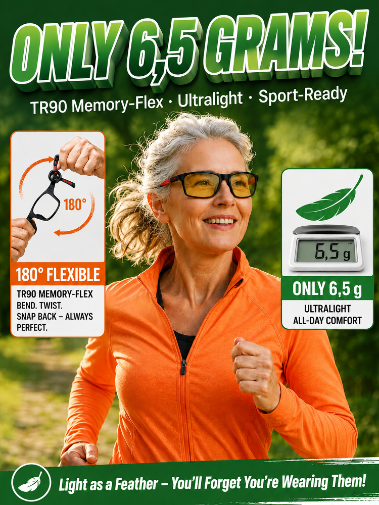 【Can be used day and night】Ultra-light sports-style night reading glasses