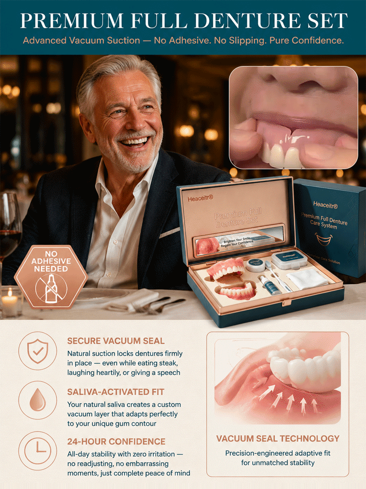 Obtain American Dental Association (ADA) Certification  Medical Full Denture with Strong Suctiond