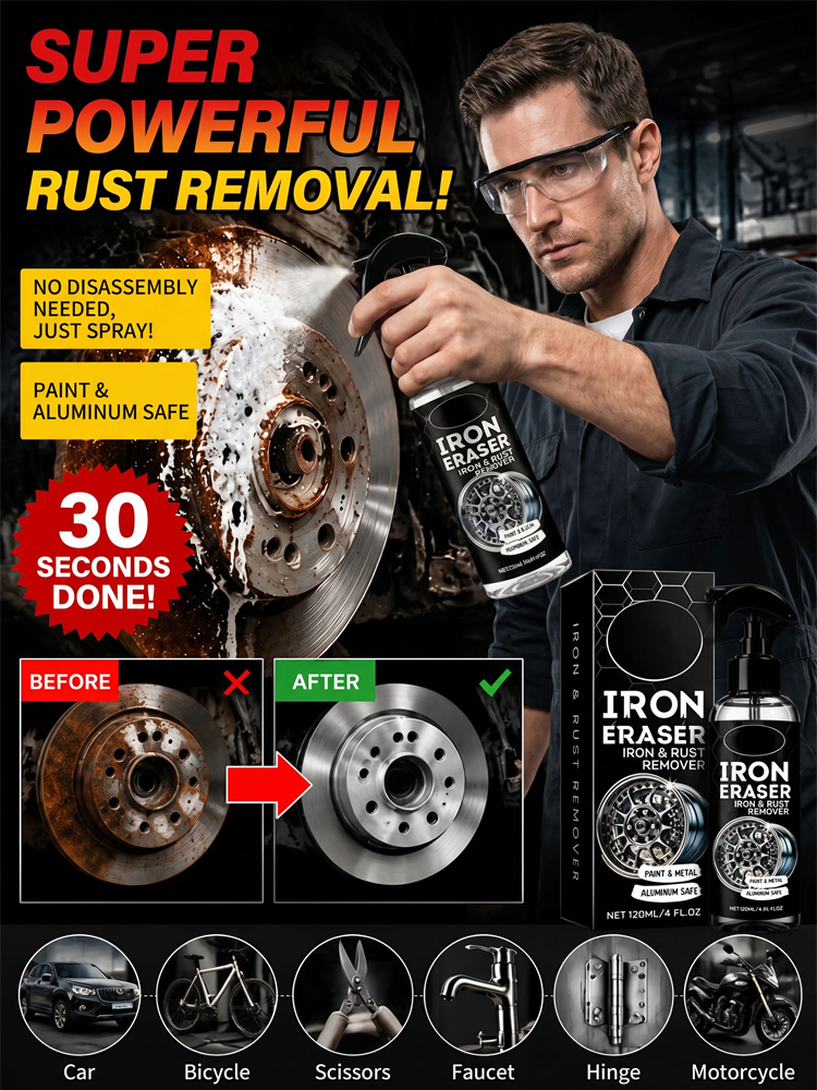 Car rust remover spray metal cleaner